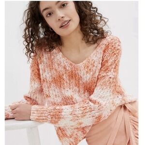 Pilcro Anthropologie Chunky Knit Tie‎ Dye Sweater Size Medium Cozy Cottagecore